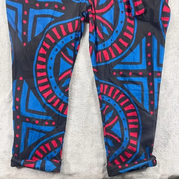 Vibrant Geometric Jumpsuit in Blue and Red - Picture 7 of 16